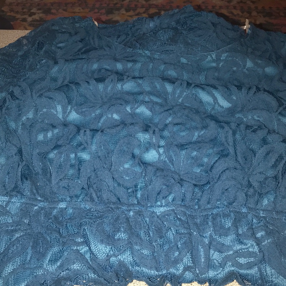 NWT Teal FLORAL lace dress in size 3X - Picture 6 of 11